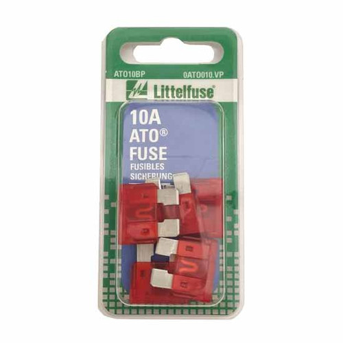 10 Amp Blade Fuse - Red 5 Pack