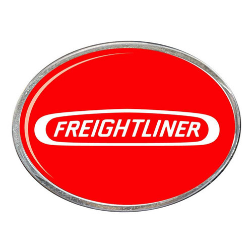 Red Oval Belt Buckle With Freightliner Logo
