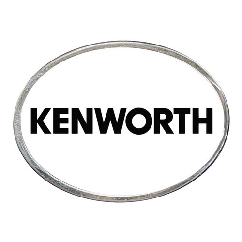White Oval Belt Buckle With Kenworth Logo