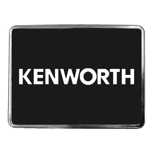 Black Rectangular Belt Buckle With Kenworth Logo
