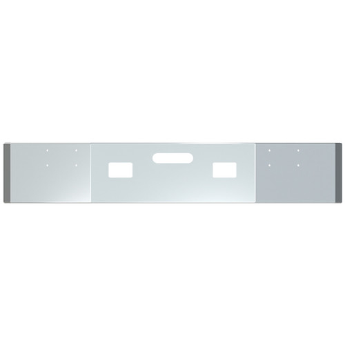 16 Inch Chrome Break Back Rolled End Bumper, 7 Gauge With Tow, Square Fog Light Holes For Freightliner Flc112 SBA