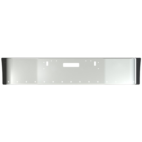 20 Inch Stainless Steel Bumper W/ Center & Outer Tow Holes And 15 Round 3/4 Inch Light Holes For Freightliner FLD 120 / 120 SBA