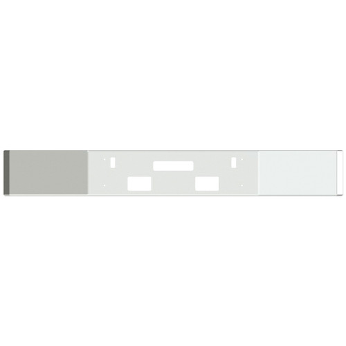 18 Inch Square Rolled Hand Form End Bumper W/ 17 Inch Break Back, Square Fog Light, Tow & Vent Holes By Valley Chrome Fits Freightliner