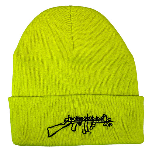 Chrome Shop Mafia Logo Knit Safety Yellow Beanie