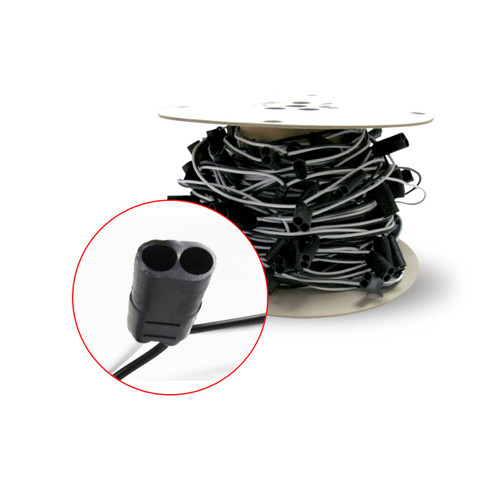 TRUX D610 DOUBLE FEMALE BULLET PLUG WIRE HARNESS WITH 10" SPACING - 100 FT. SPOOL
