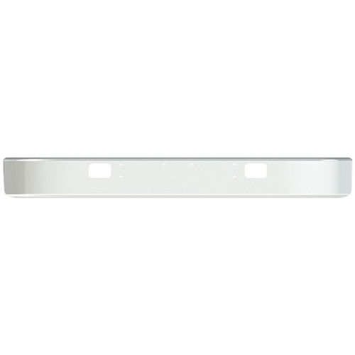 16 Inch Texas Bumper W/ Square Rolled Ends, Mounting & Tow/Hitch Holes By Valley Chrome Fits International 4600, 4700, 4800, 4900, 7100, 8100 & 8300W/ 4 Mount Hole Pattern