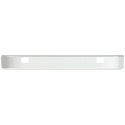 18 Inch Chrome Texas Bumper W/ Square Rolled Ends, Mounting & Square Fog Light Holes By Valley Chrome Fits International DuraStar, WorkStar & TranStar
