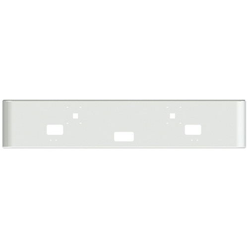 18 Inch Economy Texas Rolled End Bumper W/ Square Fog Light, Step & Tow Holes By Valley Chrome Fits International 9900I