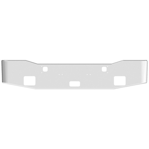 Valley Chrome 16 Inch Gullwing Bumper W/ Round Fog Light, Step & Tow Holes Fits Kenworth W900A