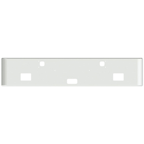 Valley Chrome 18 Inch Economy Texas Rolled End Bumper W/ Square Fog Light, Step & Tow Holes Fits Kenworth W900B/L