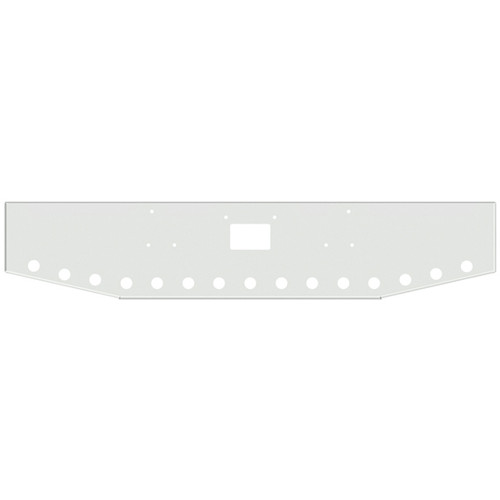20 Inch Chrome Standard Boxed End Bumper With 4 Inch Taper 15 Rnd Front And 5 Rnd Side Light Holes For Peterbilt 357, 378, 379