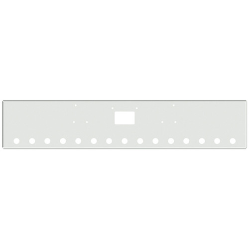2 Inch Peterbilt 378, 379 Boxed End Bumper, 11 Gauge With Tow, 15 - Light Holes, 18 Inch Stainless Steel