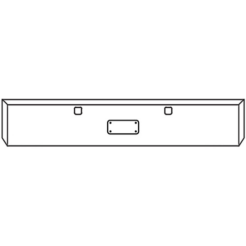 18 Inch Chrome Boxed End Bumper With Tow And Frenched-In License Plate Holes For Peterbilt 389