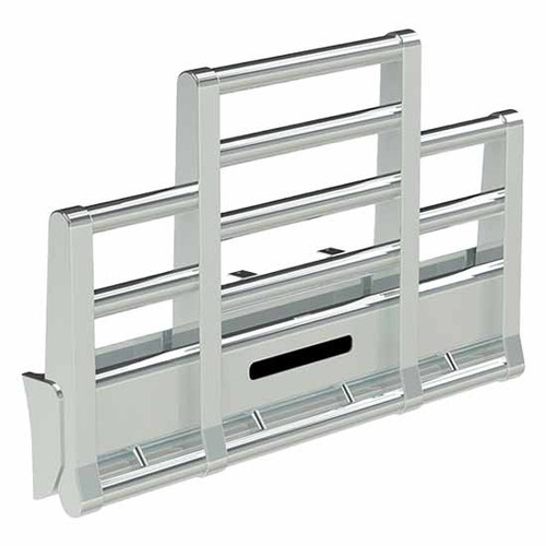 2 Inch Herd Super Road Train Aluminum Grille Guard With Slam Latch, Lift Assist, Radar Cut Out And Row Of Lights For Kenworth T880