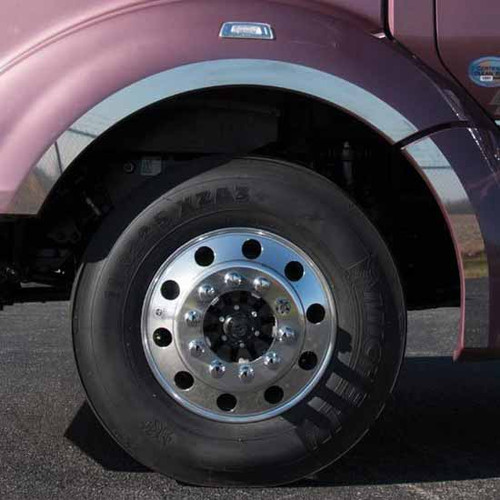 Stainless Steel Outer Fender Trim Kit For Kenworth T880 Long Hood (4 Piece)