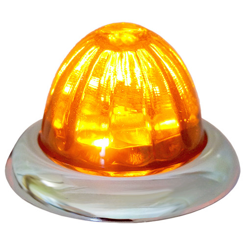 Legendary 1-1/2 Inch Watermelon Light, Stud Mount - Amber LED / Amber Glass Lens