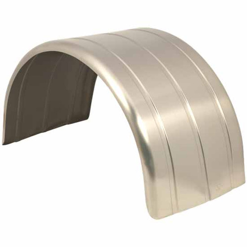 Loaded Fenders Raised Ribbed Single Axle Half Fender 80 Inch In Aluminum