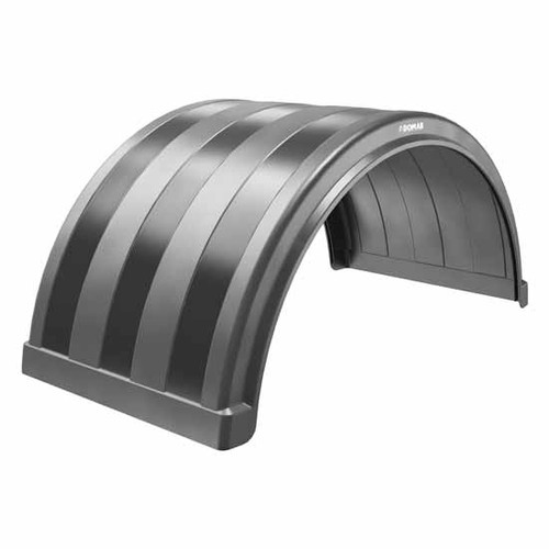 Loaded Fenders Single Axle Half Fender 75 Inch In Poly Silver 14 Gauge