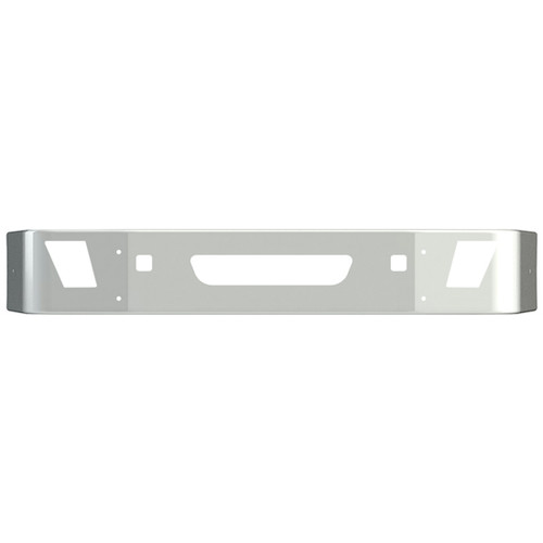 20 Inch Stainless Steel Bumper W/ Wrap Around Ends, Mounting, OEM Factory Fog Light, Tow/Hitch & Vent Holes By Valley Chrome Fits Volvo VNL Gen II SBA