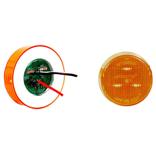 2.5 Inch Amber Round Auxiliary Park Turn LED Light W/ Amber Lens