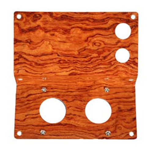 African Rosewood Control Panel With Parking Brake, Lighter And Accessory Cut Out For Peterbilt 375, 377, 378, 379