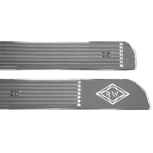 Polished Floor Threshold Replacement Plate With Engraved Rw Diamond Hand Painted Detail For Peterbilt 377, 378, 379