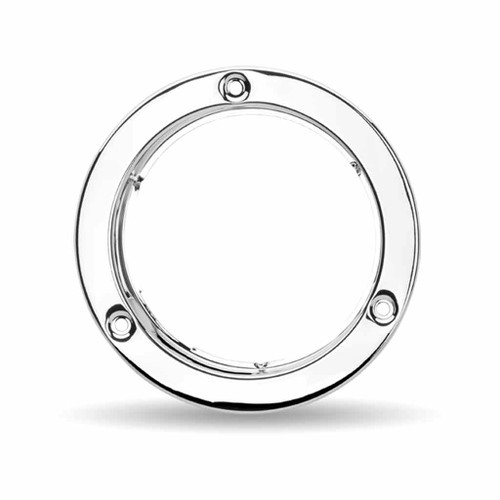 TRUX TBEZ-4LR 4" ROUND "SECURITY LOCK RING" BEZEL - CHROME ABS PLASTIC