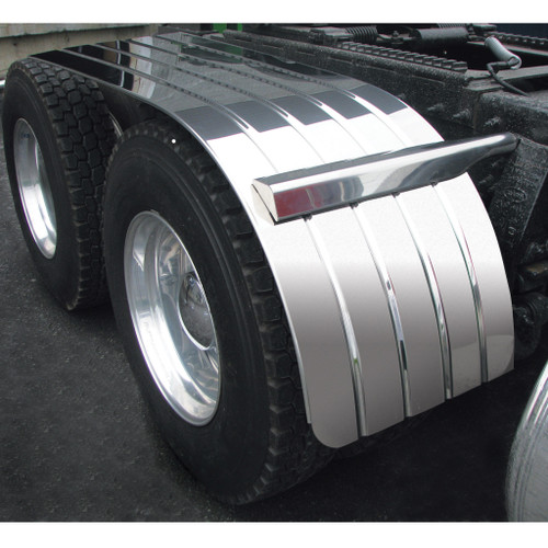 TRUX TFEN-H34 66" STAINLESS STEEL 4 RIBBED HALF FENDERS WITH BEADED EDGE (16 GAUGE)