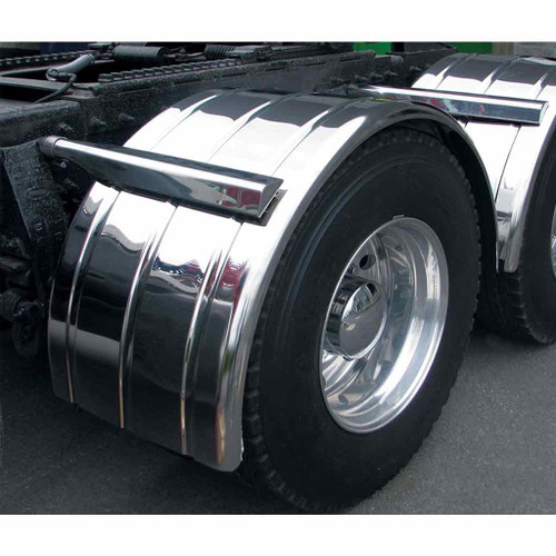 TRUX TFEN-S14 80" STAINLESS STEEL 3 RIBBED SINGLE AXLE FENDERS WITH ROLLED EDGE (16 GAUGE)