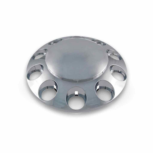TRUX THUB-FRPN CHROME ABS PLASTIC FRONT AXLE COVER WITH REMOVABLE HUBCAP - NUT COVERS NOT INCLUDED