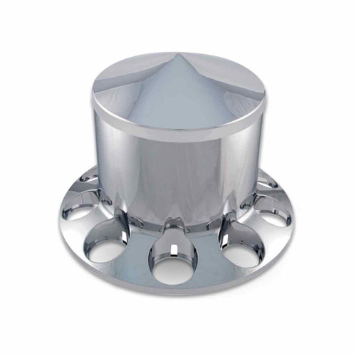 TRUX THUB-RPNP CHROME ABS PLASTIC REAR POINTED AXLE COVER KIT WITH REMOVABLE CENTER CAP