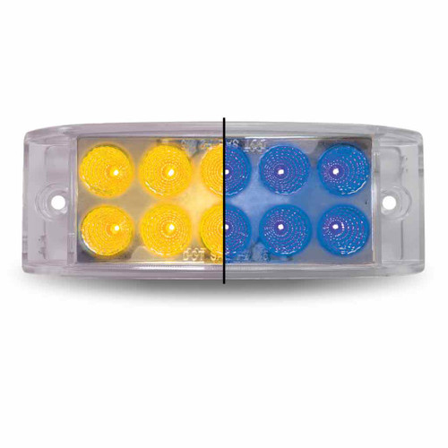 TRUX TLED-2X6AB 2" X 6" AMBER MARKER TO BLUE AUXILIARY RECTANGULAR LED LIGHT - 10 DIODES