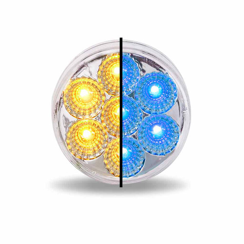 TRUX TLED-2XAB 2" AMBER MARKER TO BLUE AUXILIARY ROUND LED LIGHT - 7 DIODES
