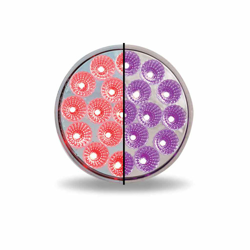 TRUX TLED-4XRP 4" RED STOP, TURN & TAIL TO PURPLE AUXILIARY ROUND LED LIGHT - 19 DIODES