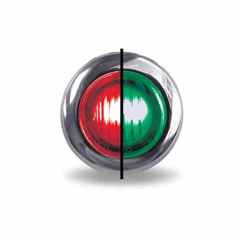 TRUX TLED-BX3RG 3/4" RED MARKER TO GREEN AUXILIARY ROUND LED LIGHT - 2 DIODES