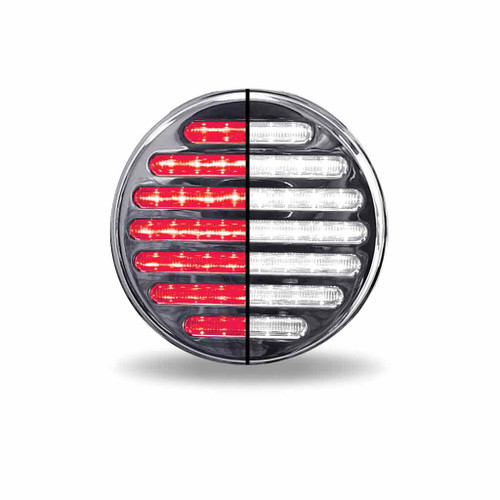 TRUX TLED-FX73 4" RED STOP, TURN & TAIL TO WHITE BACK UP FLATLINE ROUND LED LIGHT - 49 DIODES