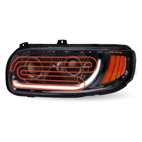 TRUX TLED-H116 PB. 389/388/367/567 HEATED LED PROJECTOR BLACK HEADLIGHT ASSEMBLY - DRIVER SIDE