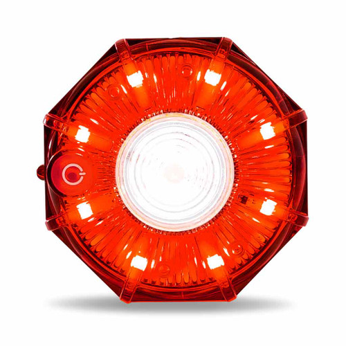 TRUX TLED-OC1R 3" DUAL COLOR RED/WHITE PORTABLE/MAGNETIC/HANGABLE HAZARD LED LIGHT (9 DIODES)