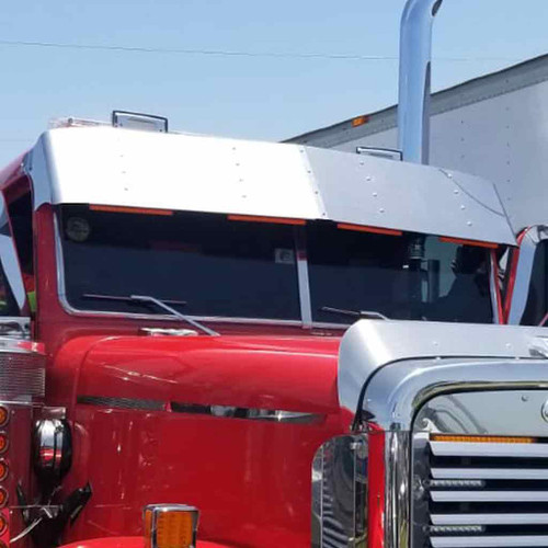 TRUX TSUN-F4 FTL. 15" FIBERGLASS FLAT TOP SUNVISOR (DOOR MOUNTED MIRRORS) - BLANK