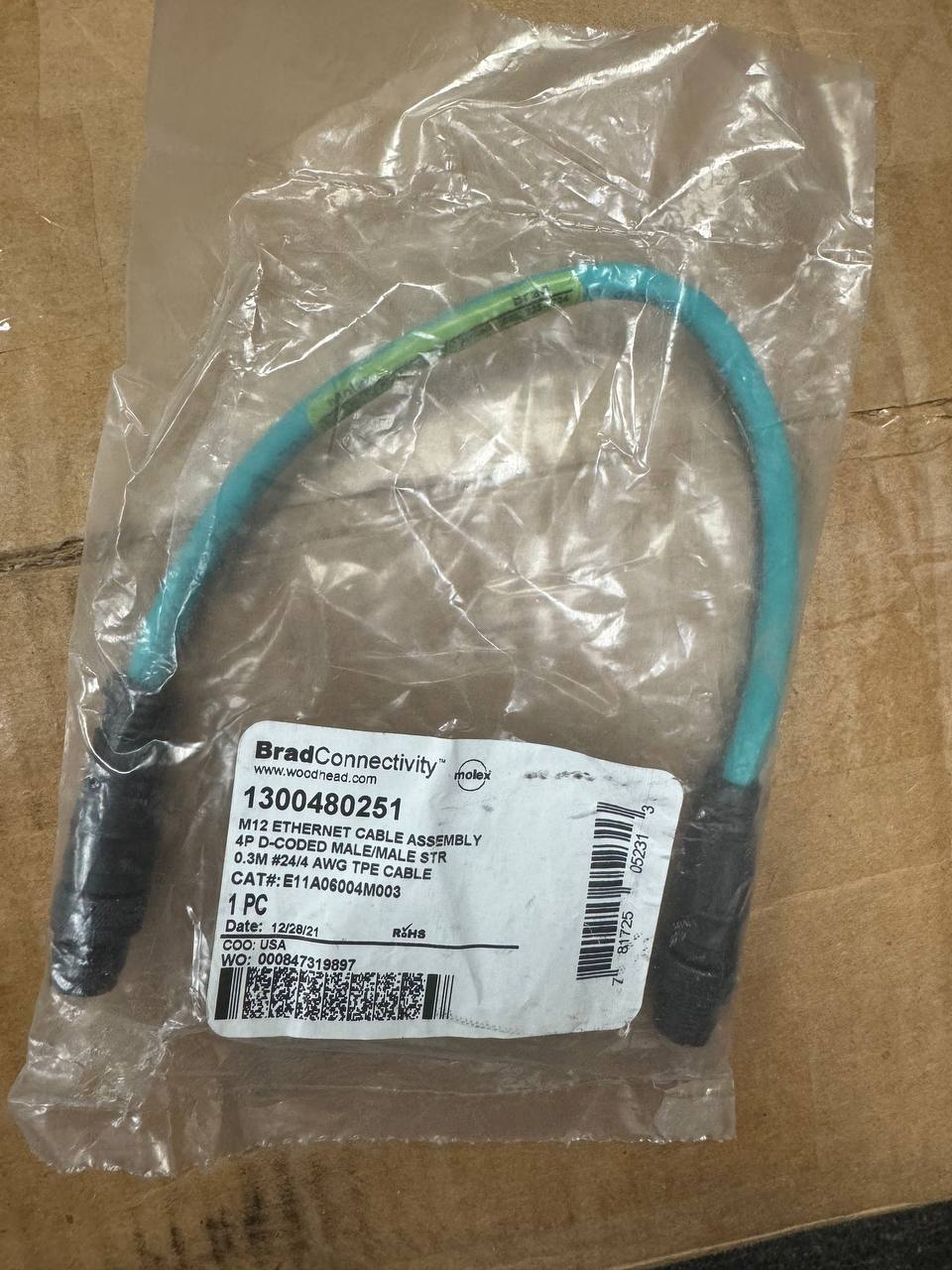 1300480251 | Genuine Molex Cable M12 Ethernet Assemblies