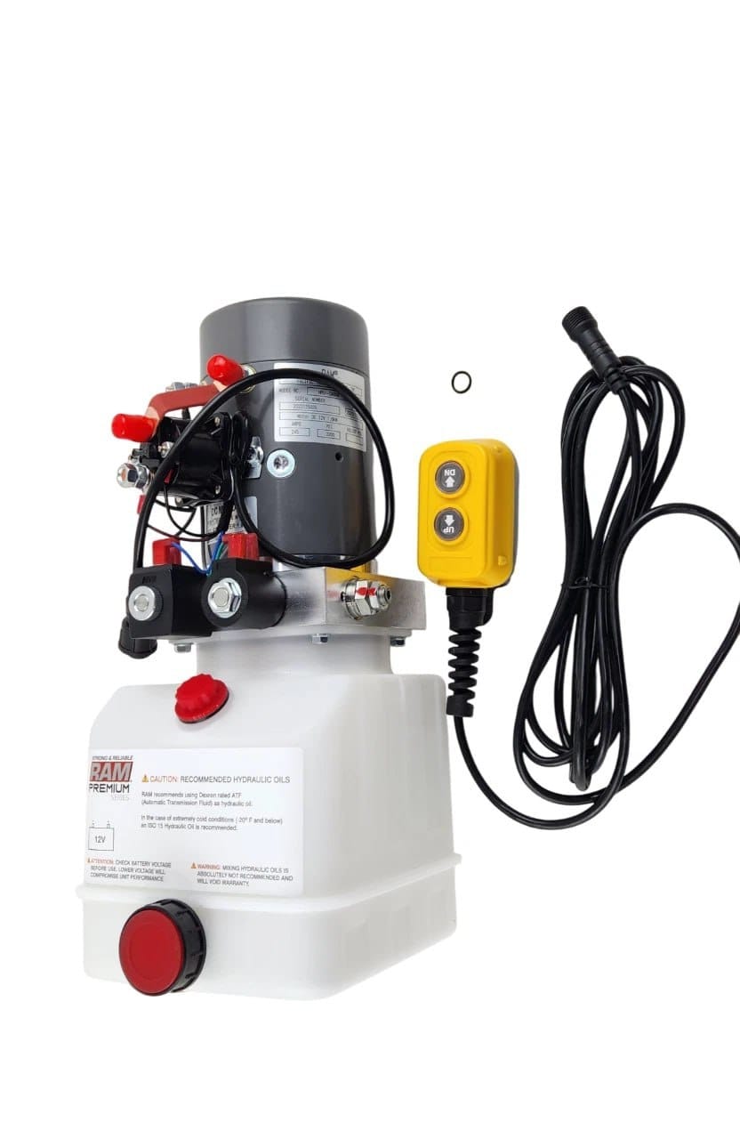 HPU-DA004 | RAM Hydraulic Power Unit 4 Quart Double Acting 12V