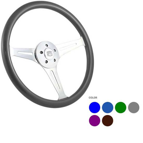 18 Inch Chrome 3 Spoke Empire Steering Wheel Kit Fits Freightliner