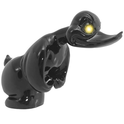 Hood Ornament Black Convoy Rubber Duck With LED Eyes