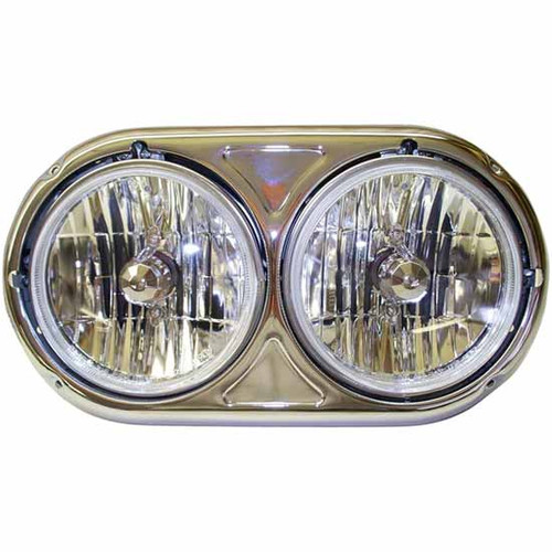 Kenworth W900A / Peterbilt 359 Dual Round Headlight Assembly Upgrade With Bezel By Jones Performance