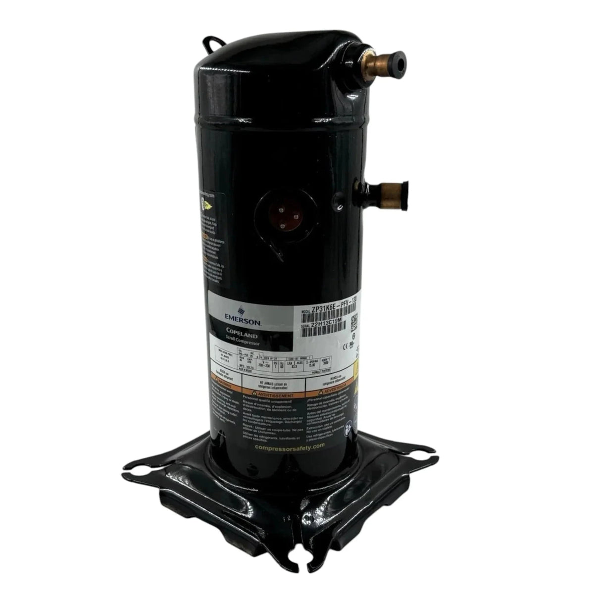 ZP31K6E-PFV-830 | Genuine CopelandScroll Compressor 208-230 VAC 1 Ph 60 Hz